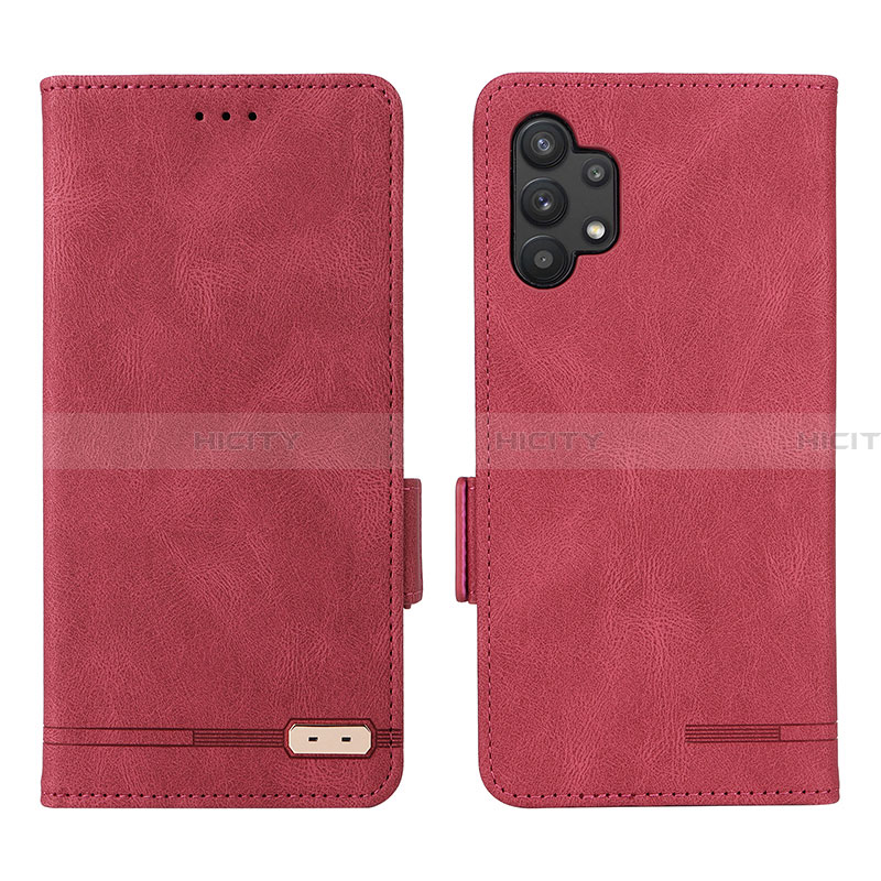 Custodia Portafoglio In Pelle Cover con Supporto L09Z per Samsung Galaxy A32 5G Rosso