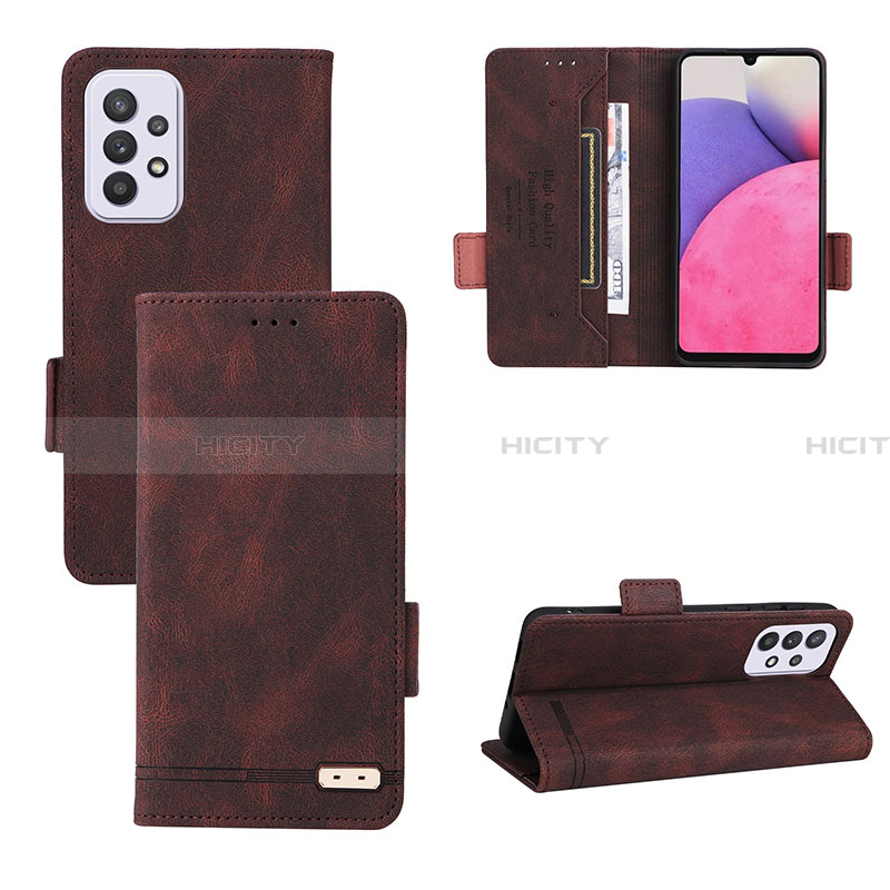 Custodia Portafoglio In Pelle Cover con Supporto L09Z per Samsung Galaxy A33 5G Marrone