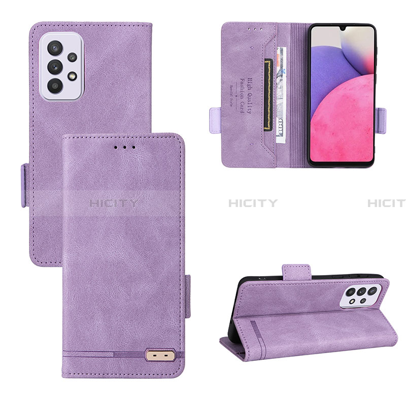 Custodia Portafoglio In Pelle Cover con Supporto L09Z per Samsung Galaxy A33 5G Viola