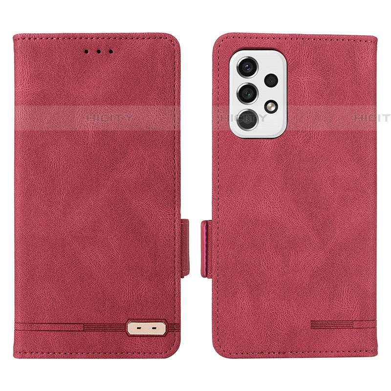 Custodia Portafoglio In Pelle Cover con Supporto L09Z per Samsung Galaxy A53 5G Rosso