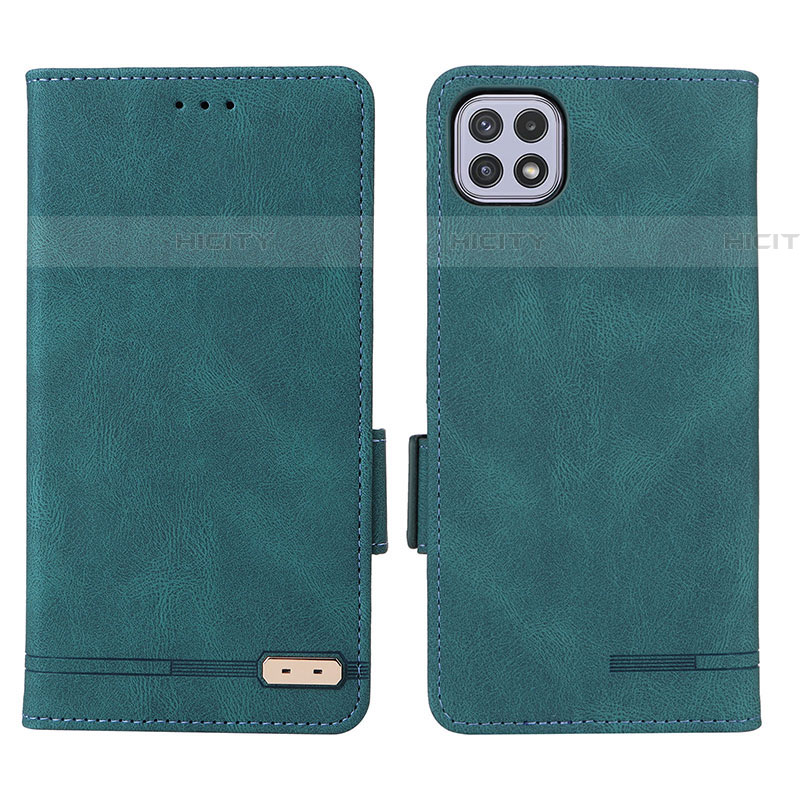 Custodia Portafoglio In Pelle Cover con Supporto L09Z per Samsung Galaxy F42 5G Verde