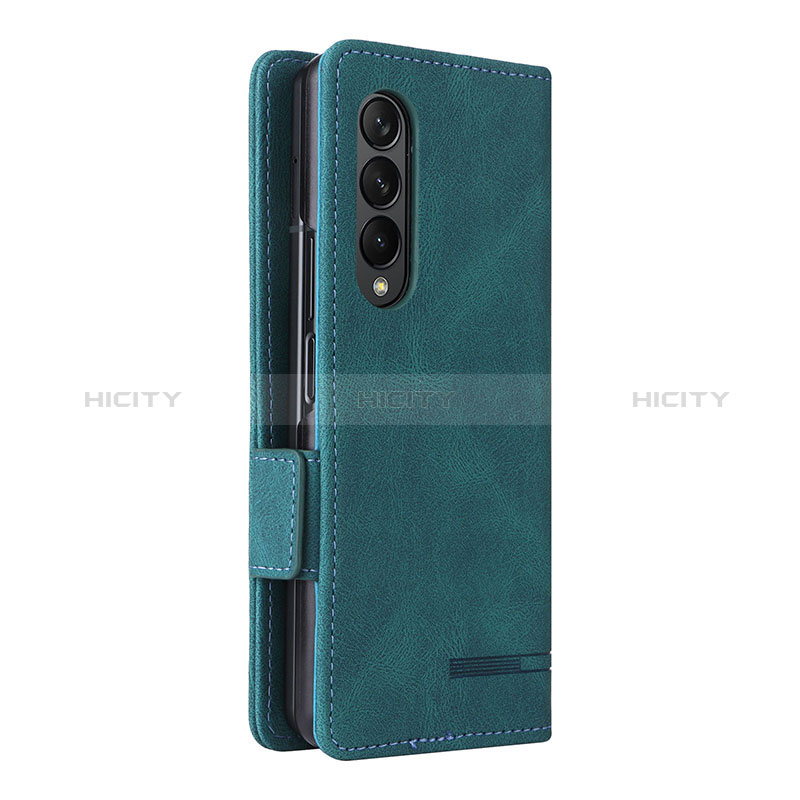 Custodia Portafoglio In Pelle Cover con Supporto L09Z per Samsung Galaxy Z Fold3 5G Verde