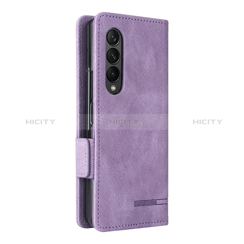 Custodia Portafoglio In Pelle Cover con Supporto L09Z per Samsung Galaxy Z Fold3 5G Viola