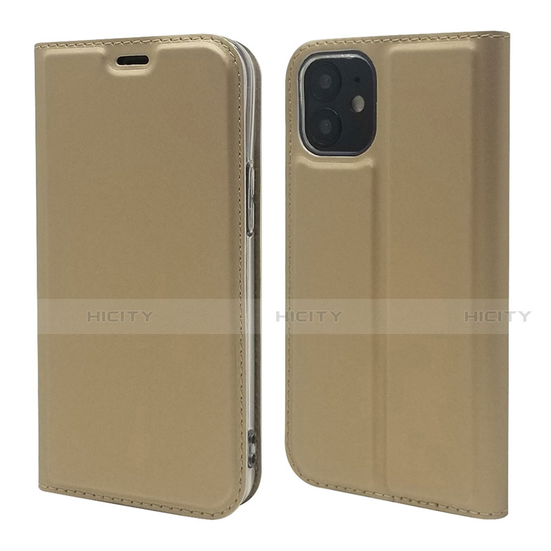 Custodia Portafoglio In Pelle Cover con Supporto L10 per Apple iPhone 12 Mini Oro