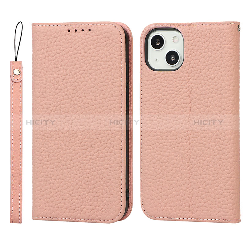 Custodia Portafoglio In Pelle Cover con Supporto L10 per Apple iPhone 15 Oro Rosa