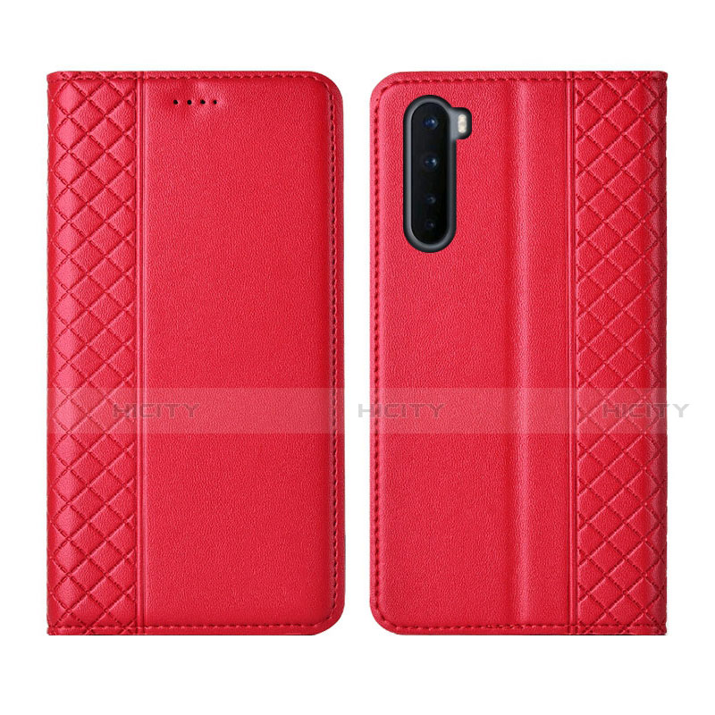 Custodia Portafoglio In Pelle Cover con Supporto L10 per OnePlus Nord Rosso