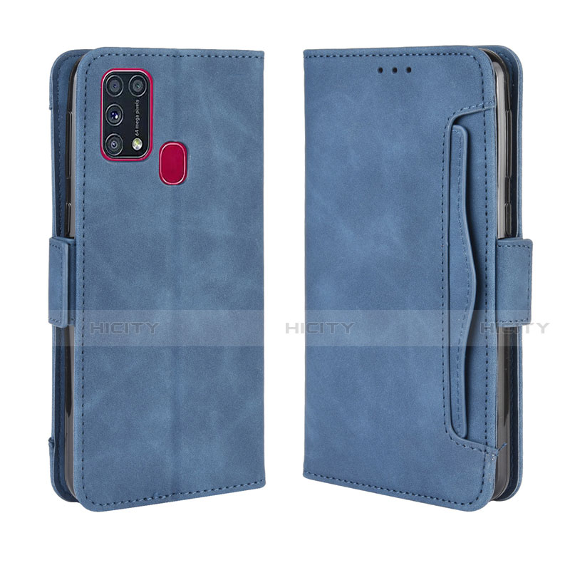 Custodia Portafoglio In Pelle Cover con Supporto L10 per Samsung Galaxy M31 Blu