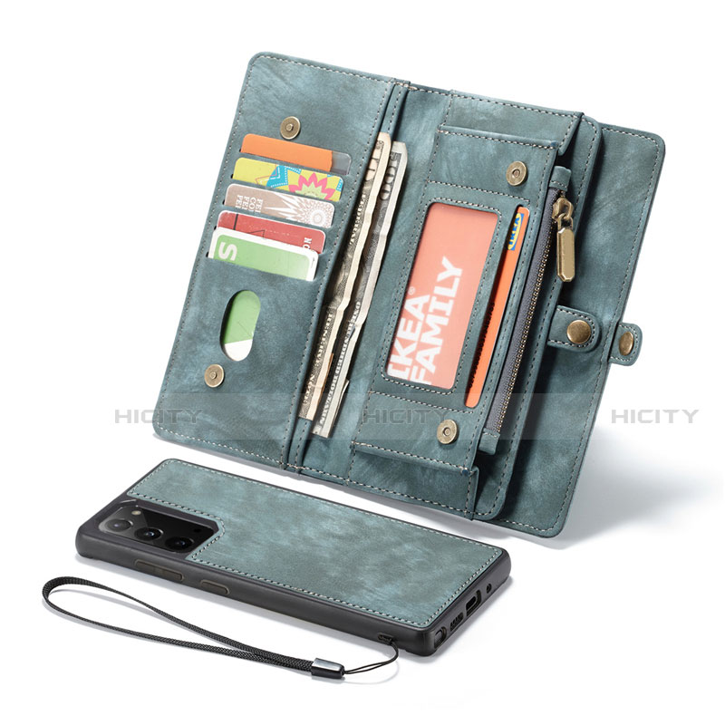 Custodia Portafoglio In Pelle Cover con Supporto L10 per Samsung Galaxy Note 20 5G Verde