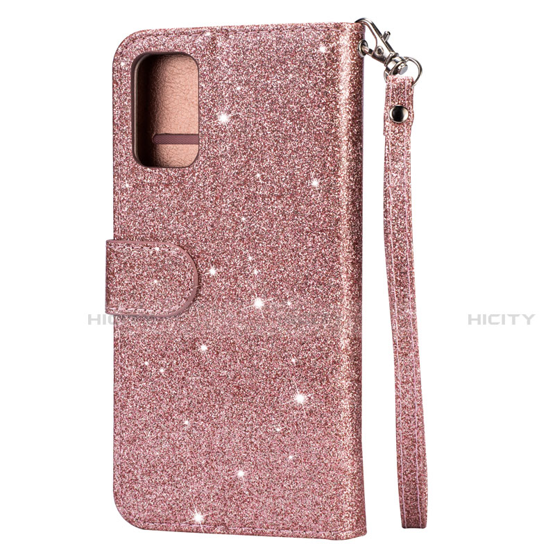 Custodia Portafoglio In Pelle Cover con Supporto L10 per Samsung Galaxy S20 Plus 5G Oro Rosa