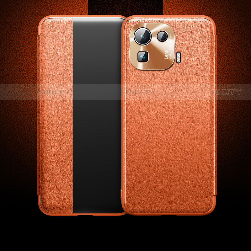 Custodia Portafoglio In Pelle Cover con Supporto L10 per Xiaomi Mi 11 Pro 5G Arancione