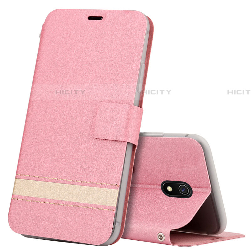 Custodia Portafoglio In Pelle Cover con Supporto L10 per Xiaomi Redmi 8A Rosa