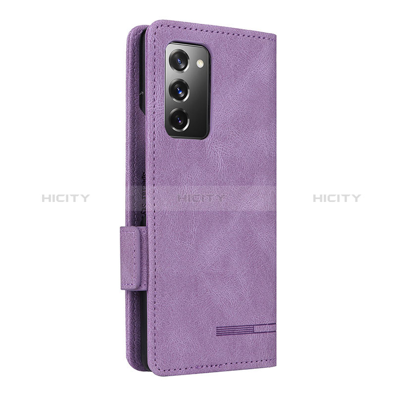 Custodia Portafoglio In Pelle Cover con Supporto L10Z per Samsung Galaxy Z Fold2 5G Viola