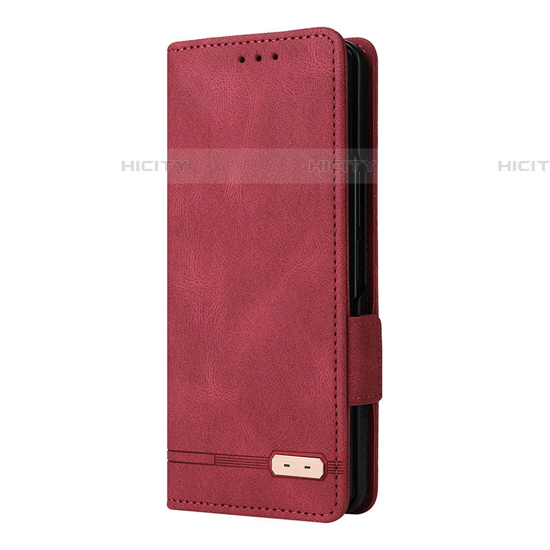 Custodia Portafoglio In Pelle Cover con Supporto L10Z per Samsung Galaxy Z Fold4 5G Rosso