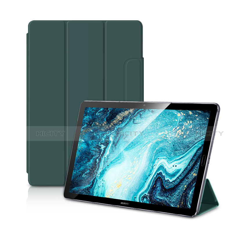 Custodia Portafoglio In Pelle Cover con Supporto L11 per Huawei MediaPad M6 10.8 Verde