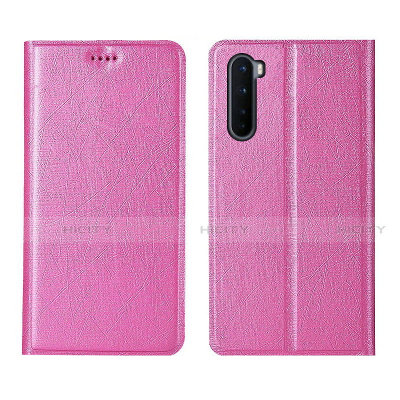 Custodia Portafoglio In Pelle Cover con Supporto L11 per OnePlus Nord Rosa