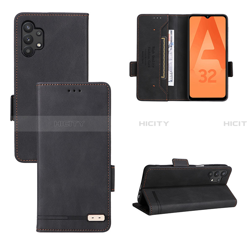 Custodia Portafoglio In Pelle Cover con Supporto L11Z per Samsung Galaxy A32 4G Nero