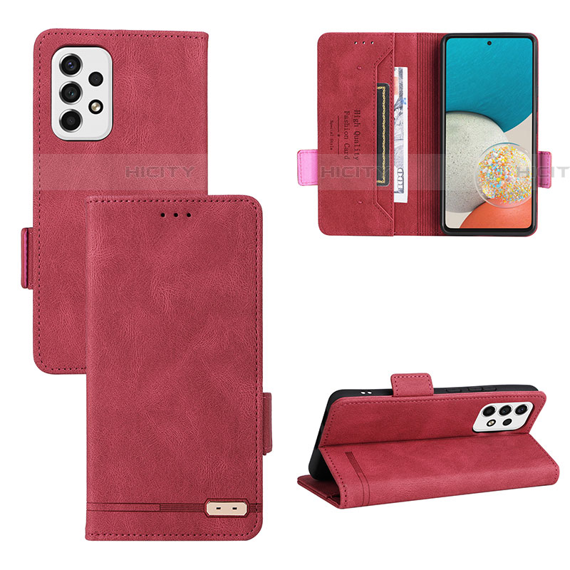 Custodia Portafoglio In Pelle Cover con Supporto L11Z per Samsung Galaxy A53 5G Rosso