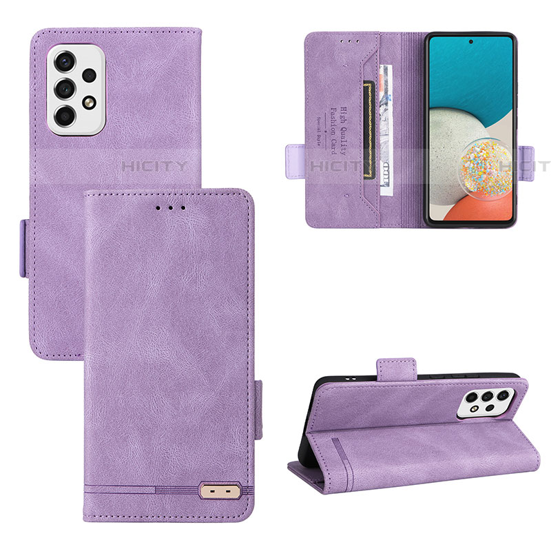 Custodia Portafoglio In Pelle Cover con Supporto L11Z per Samsung Galaxy A53 5G Viola