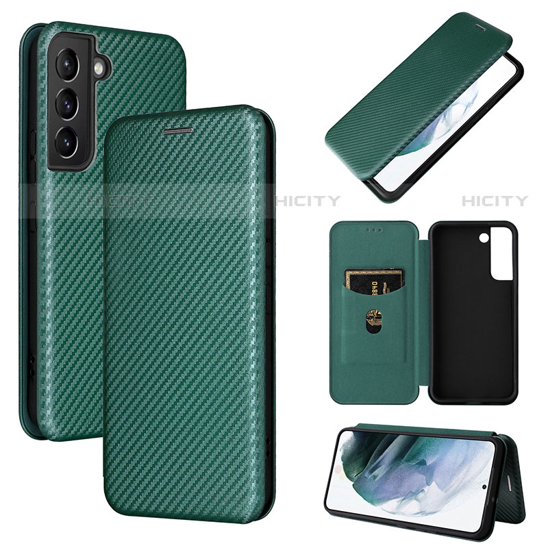 Custodia Portafoglio In Pelle Cover con Supporto L11Z per Samsung Galaxy S21 Plus 5G Verde