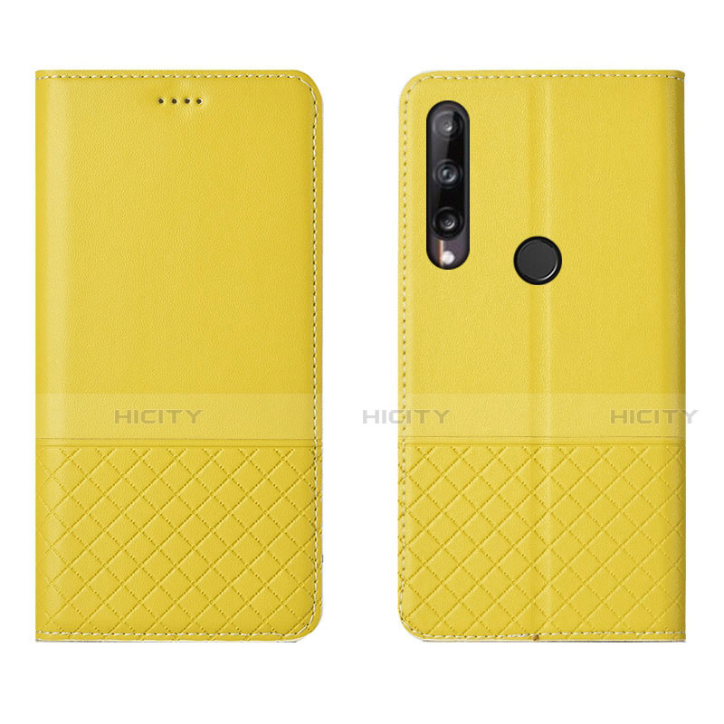 Custodia Portafoglio In Pelle Cover con Supporto L12 per Huawei Honor 9C Giallo