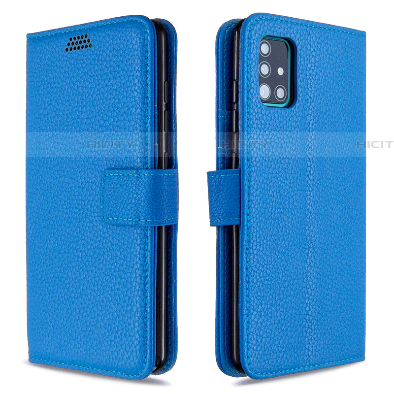 Custodia Portafoglio In Pelle Cover con Supporto L12 per Samsung Galaxy A51 5G Cielo Blu