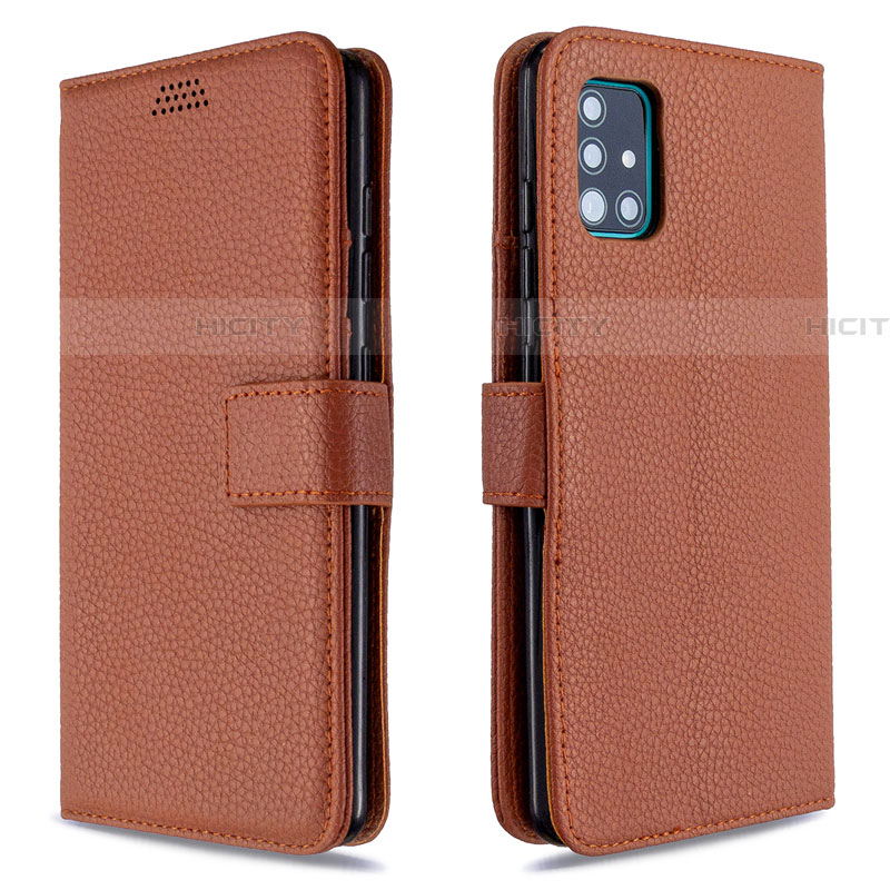 Custodia Portafoglio In Pelle Cover con Supporto L12 per Samsung Galaxy A51 5G Marrone