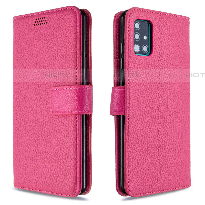 Custodia Portafoglio In Pelle Cover con Supporto L12 per Samsung Galaxy A51 5G Rosa Caldo