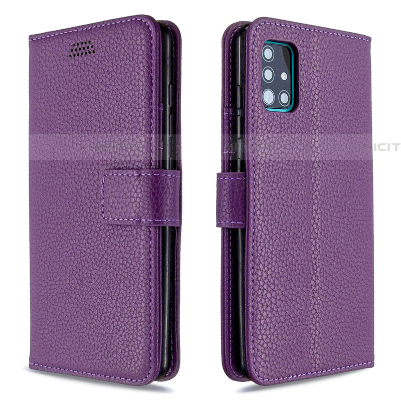 Custodia Portafoglio In Pelle Cover con Supporto L12 per Samsung Galaxy A51 5G Viola