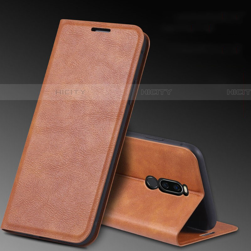 Custodia Portafoglio In Pelle Cover con Supporto L12 per Xiaomi Redmi 8 Marrone