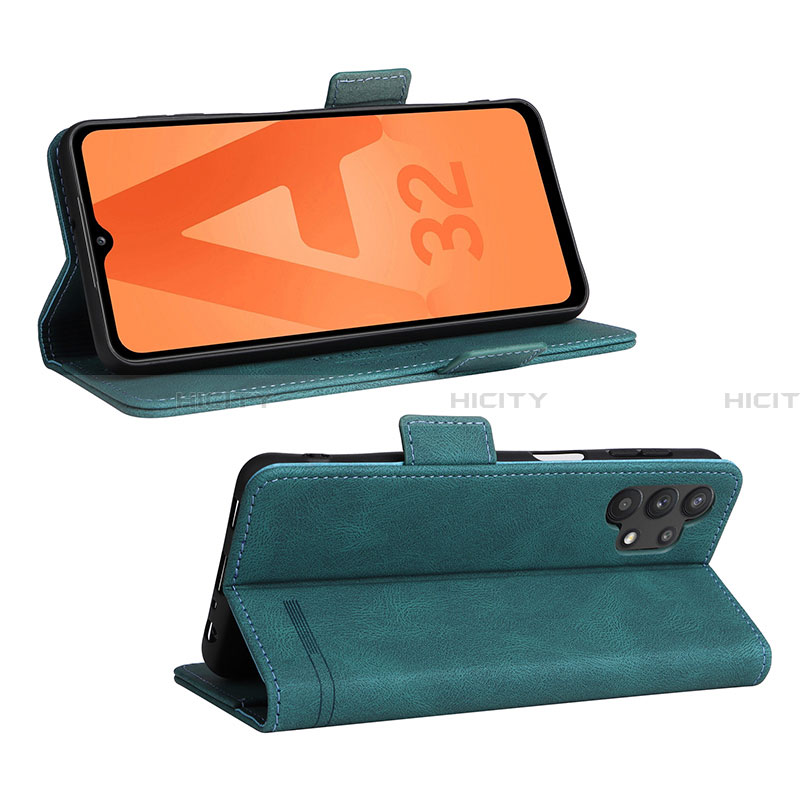 Custodia Portafoglio In Pelle Cover con Supporto L12Z per Samsung Galaxy A32 4G Verde