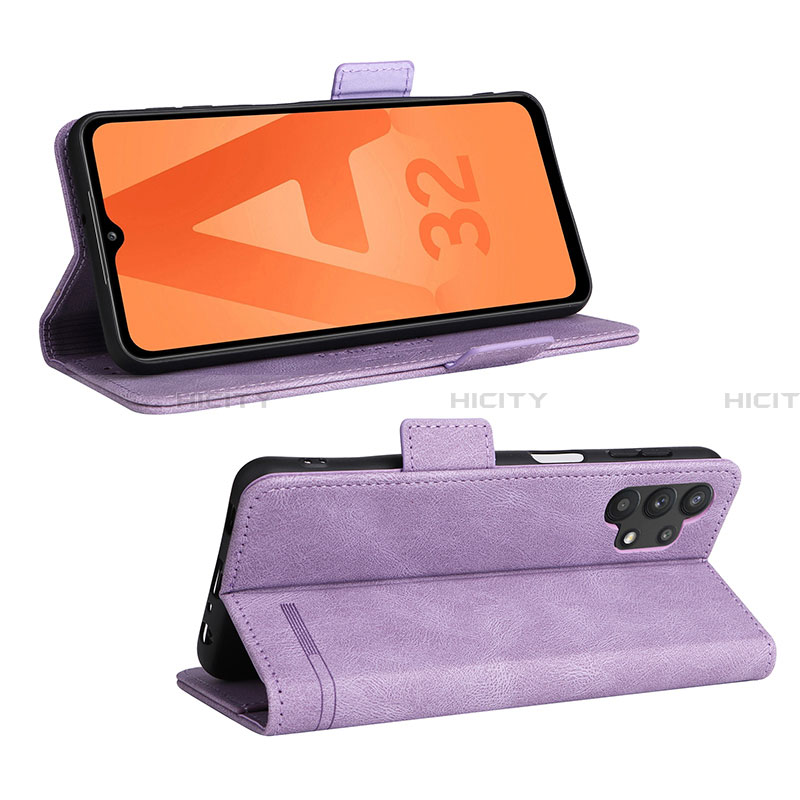 Custodia Portafoglio In Pelle Cover con Supporto L12Z per Samsung Galaxy A32 5G Viola