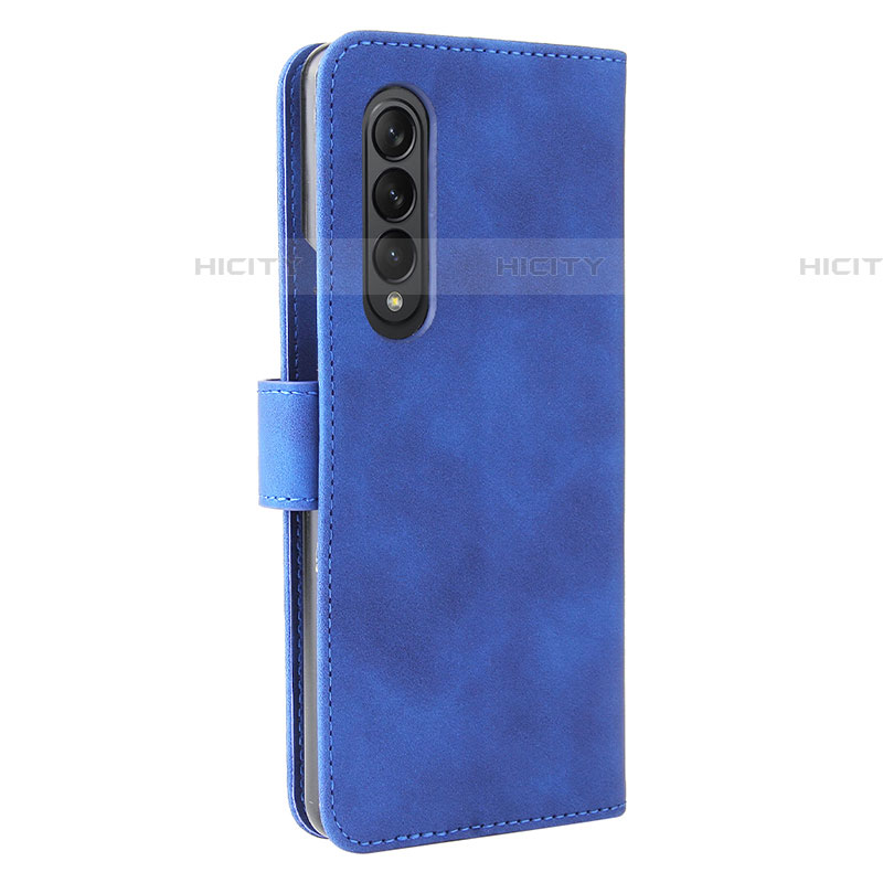 Custodia Portafoglio In Pelle Cover con Supporto L12Z per Samsung Galaxy Z Fold4 5G Blu