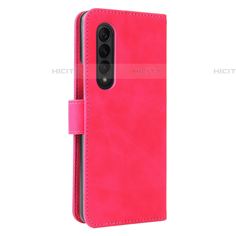 Custodia Portafoglio In Pelle Cover con Supporto L12Z per Samsung Galaxy Z Fold4 5G Rosa Caldo