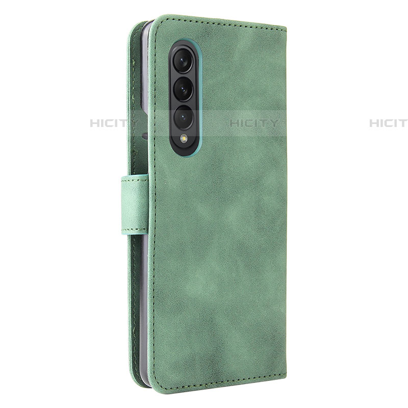 Custodia Portafoglio In Pelle Cover con Supporto L12Z per Samsung Galaxy Z Fold4 5G Verde