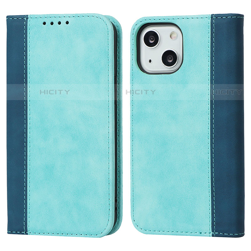 Custodia Portafoglio In Pelle Cover con Supporto L13 per Apple iPhone 13 Cielo Blu