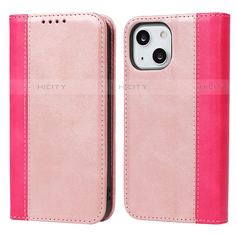 Custodia Portafoglio In Pelle Cover con Supporto L13 per Apple iPhone 13 Oro Rosa