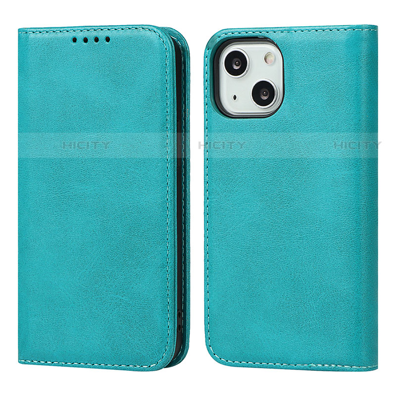 Custodia Portafoglio In Pelle Cover con Supporto L14 per Apple iPhone 14 Cielo Blu