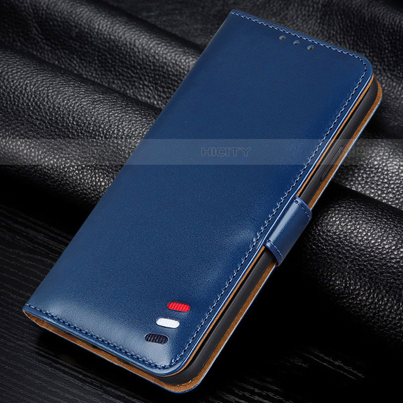 Custodia Portafoglio In Pelle Cover con Supporto L14 per Huawei Y7p Blu