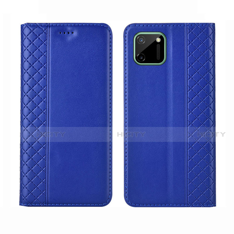 Custodia Portafoglio In Pelle Cover con Supporto L14 per Realme C11 Blu