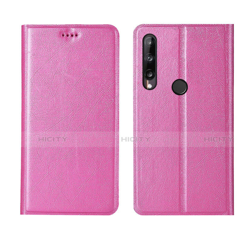 Custodia Portafoglio In Pelle Cover con Supporto L15 per Huawei P40 Lite E Rosa