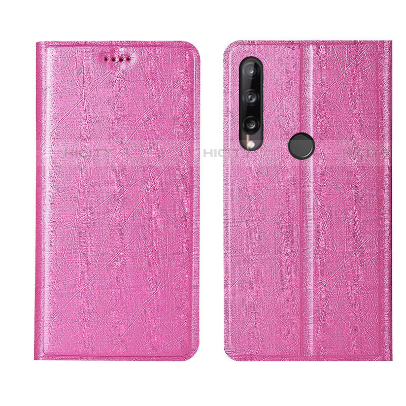 Custodia Portafoglio In Pelle Cover con Supporto L15 per Huawei Y7p Rosa