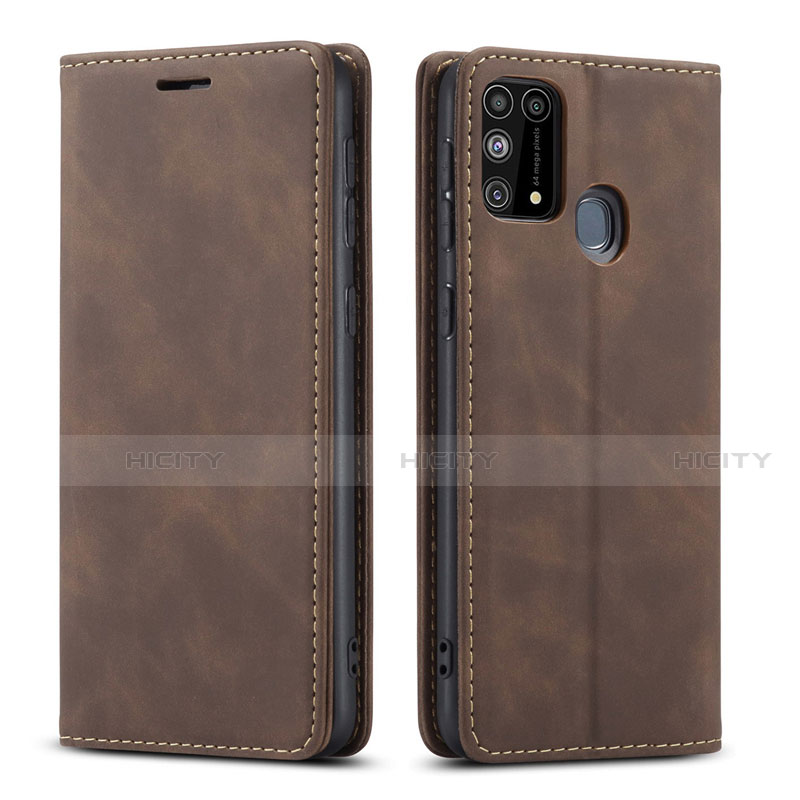 Custodia Portafoglio In Pelle Cover con Supporto L15 per Samsung Galaxy M31 Marrone