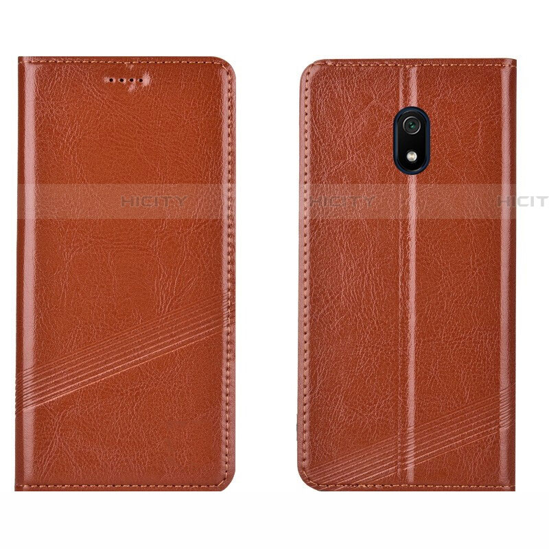 Custodia Portafoglio In Pelle Cover con Supporto L15 per Xiaomi Redmi 8A Arancione