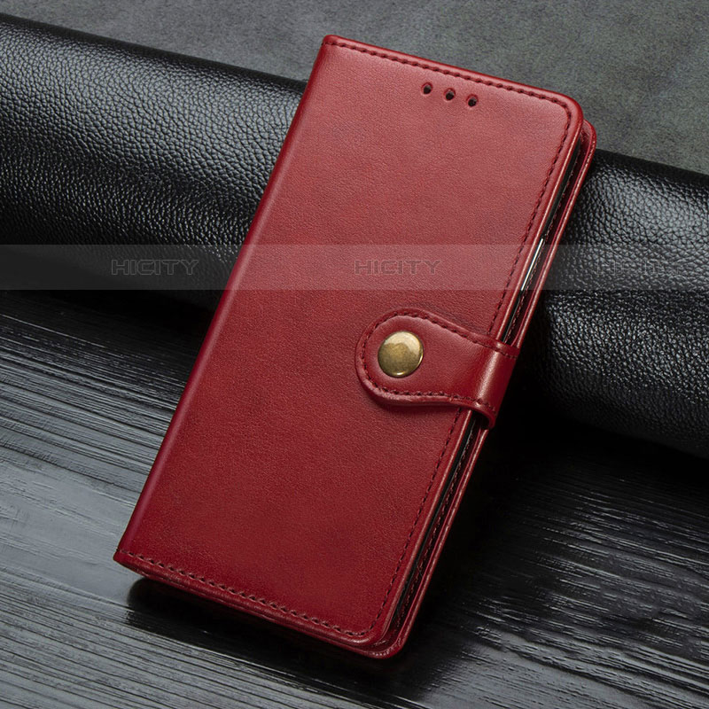 Custodia Portafoglio In Pelle Cover con Supporto L16 per Huawei Y7p Rosso