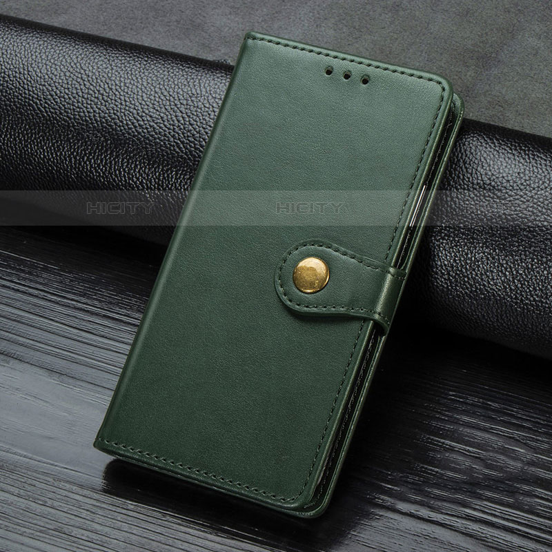 Custodia Portafoglio In Pelle Cover con Supporto L16 per Huawei Y7p Verde