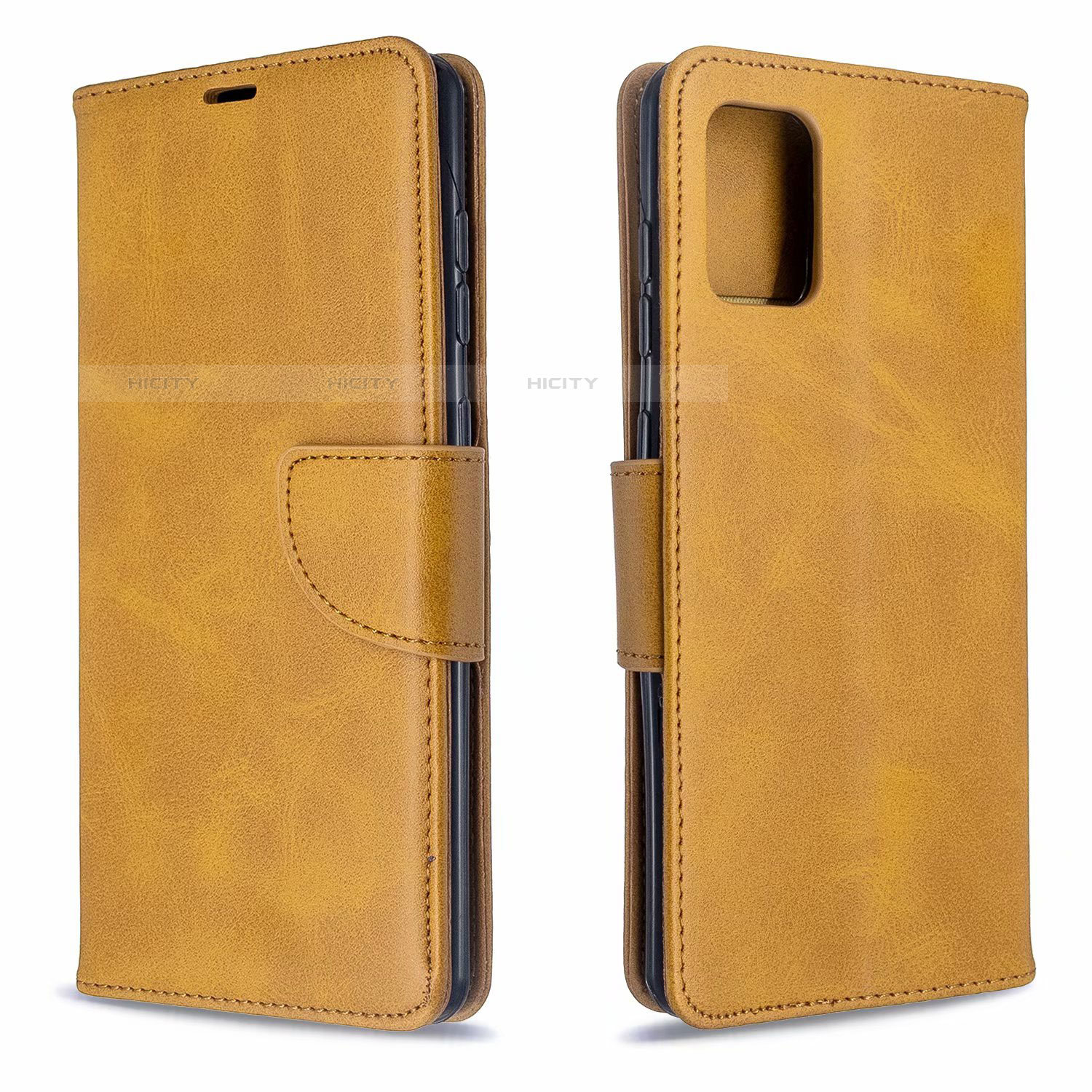 Custodia Portafoglio In Pelle Cover con Supporto L16 per Samsung Galaxy A71 5G Giallo