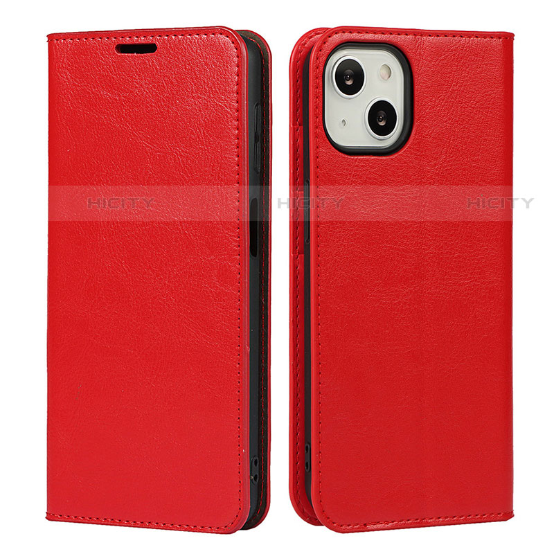 Custodia Portafoglio In Pelle Cover con Supporto L17 per Apple iPhone 13 Rosso