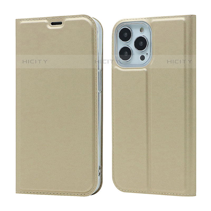 Custodia Portafoglio In Pelle Cover con Supporto L18 per Apple iPhone 15 Pro Oro