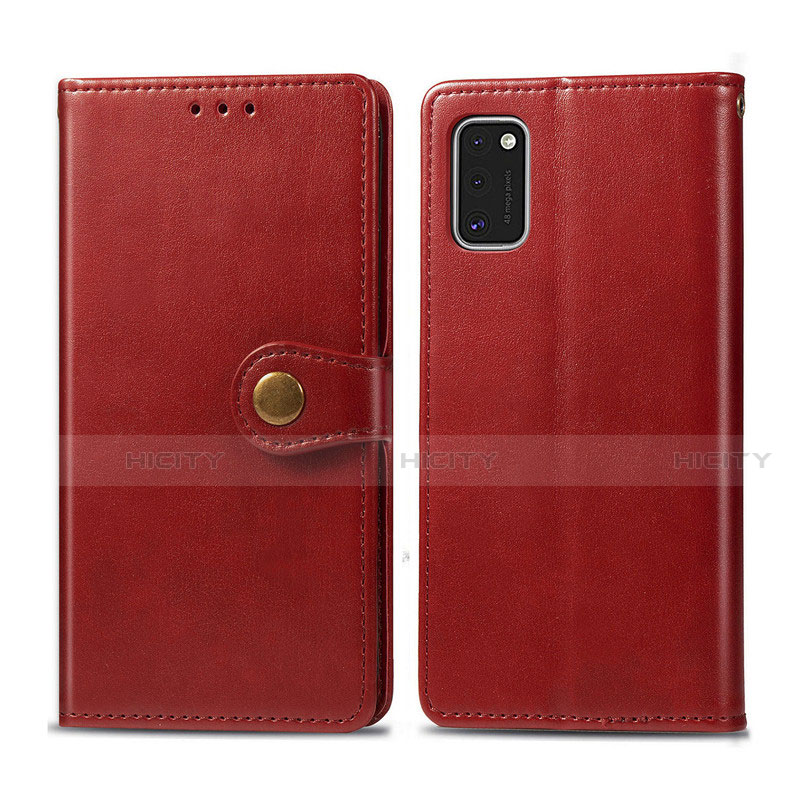 Custodia Portafoglio In Pelle Cover con Supporto L18 per Samsung Galaxy A41 Rosso