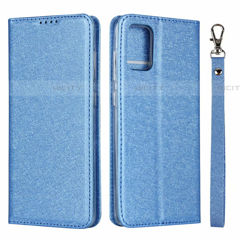 Custodia Portafoglio In Pelle Cover con Supporto L18 per Samsung Galaxy A51 5G Cielo Blu